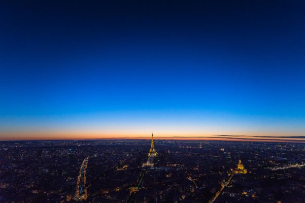 Coucher de soleil du haut de la tour Montparnasse, Paris.